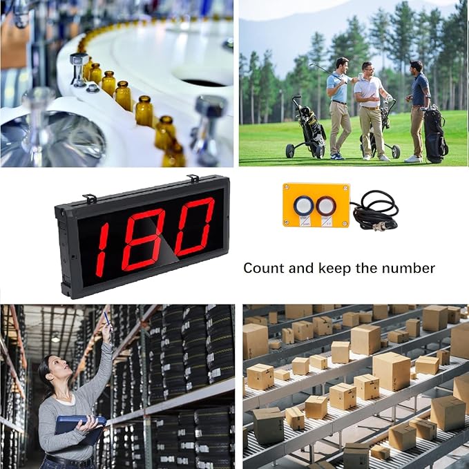 Digital Lap Counter 4 Inch Up Down with Switch Box Remote Red Track Shop School Factory Sports Production Line