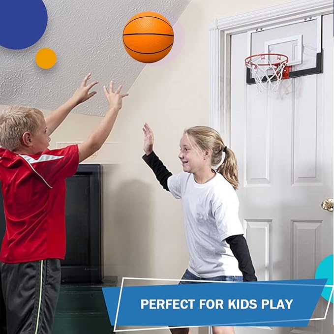 6 Inch PVC Mini Basketball for Indoor Mini Hoops, Soft 6" Rubber Small Repacement Balls for Over Door Hoop Sets, Little Beach Ball for Outdoor Yard Lawn (6 PCS with Air Pump)