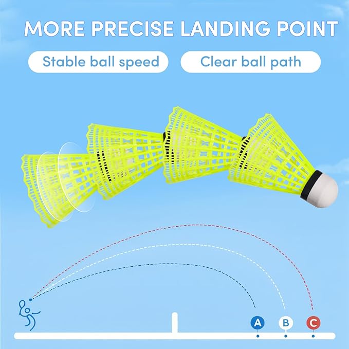 12 Pack Nylon Badminton Shuttlecocks Badminton Birdie Balls with Great Stability and Durability,Shuttlecock Indoor Outdoor Sports Hight Speed Training