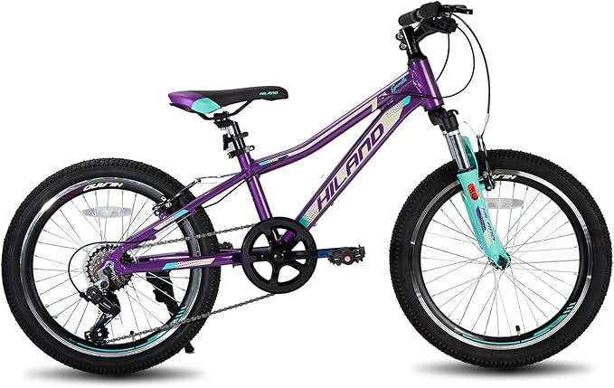 HILAND 20 26 27.5 Inch Mountain Bike for Women Girl, 7/21 Speed with Lock-Out Suspension Fork, Aluminum Frame MTB, Adult Ladies Womens Bike Mens Bicycle