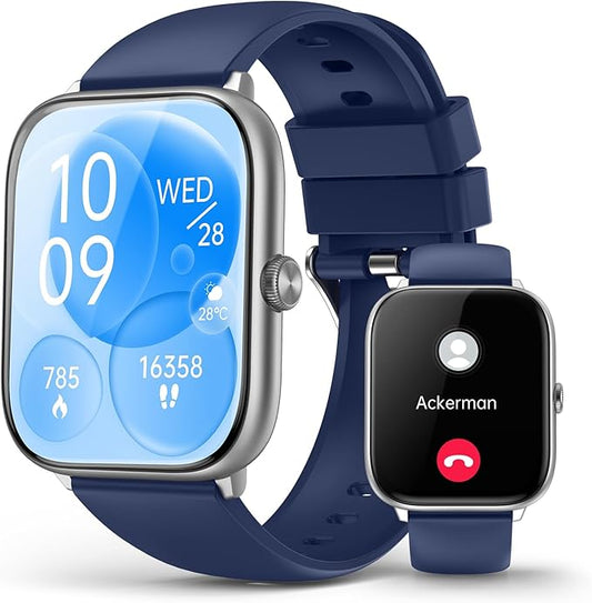 2.06" AMOLED Smart Watches with Blood Pressure Monitor, 118 Sports Modes, Fitness Activity Tracker for Men Women, Heart Rate Sleep SpO2 Monitor, IP68 Waterproof, Compatible with Android and iPhone
