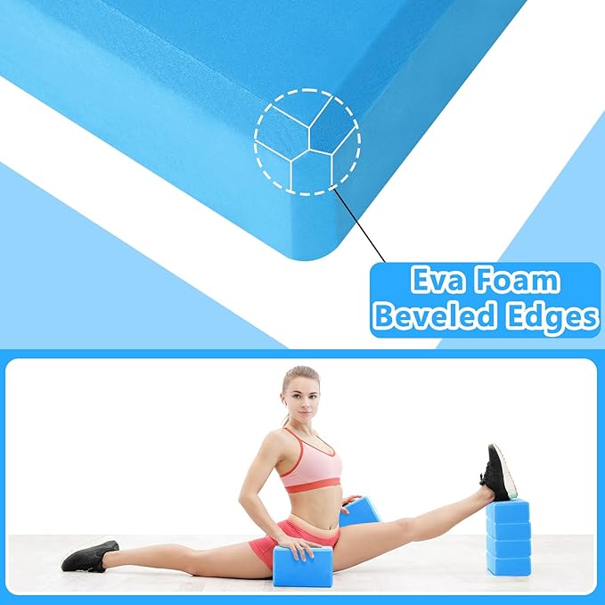 20 Pcs Yoga Blocks 9''x6''x3'' High Density EVA Foam Bricks Yoga Foam Exercise Blocks Improve Strength Balance and Flexibility, Light Weight and Non-Slip Surface for Pilates Meditation