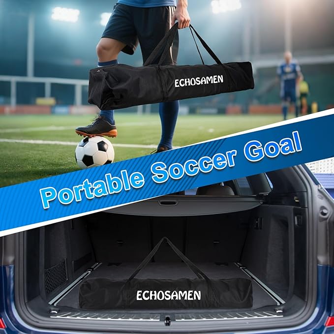12X6FT/6X4FT Soccer Goal, Portable Soccer Goals for Backyard, Easy to Carry, Easy to Install, Comes with 1 Carry Bag, 4 Ground Nails, Youth and Adult Training Equipment.