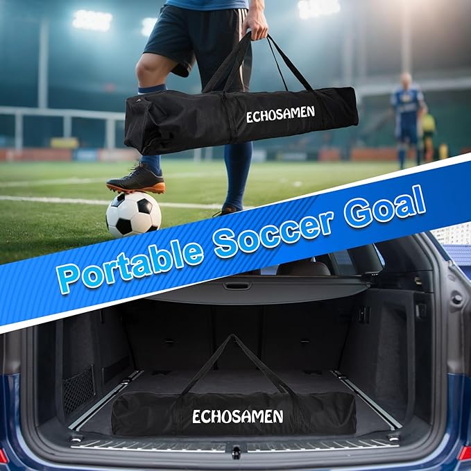 12X6FT/6X4FT Soccer Goal, Portable Soccer Goals for Backyard, Easy to Carry, Easy to Install, Comes with 1 Carry Bag, 4 Ground Nails, Youth and Adult Training Equipment.