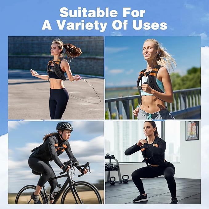 Weighted Vest for Women and Men, 10lb/12lb/16lb Weight Vest Women Man, Strength Training Weight Vests with Reflective Stripe, Exercise Equipment for Running, Training Workout, Jogging, Walking