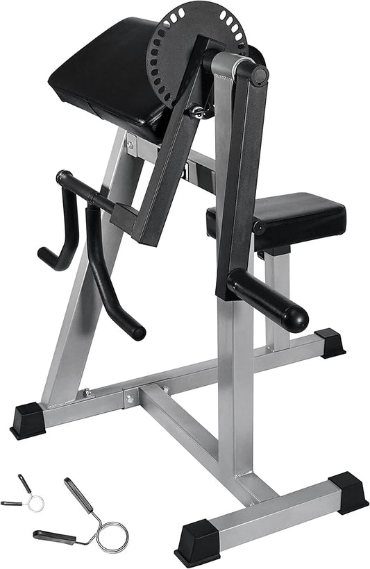 Valor Fitness Adjustable Preacher Curl Bench – Plate Loaded Arm Curl Station for Biceps and Triceps Workouts – Home Gym Strength Training Equipment with 150 lb Capacity