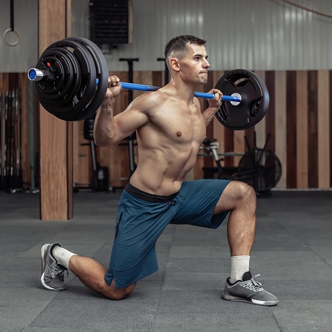 RitFit Barbell Weight Set - 4/6FT Olympic Barbell with Weight Plates (55-275LB Total) - Weightlifting Equipment for Squats, Curls, Deadlifts, Presses, Hip Thrusts