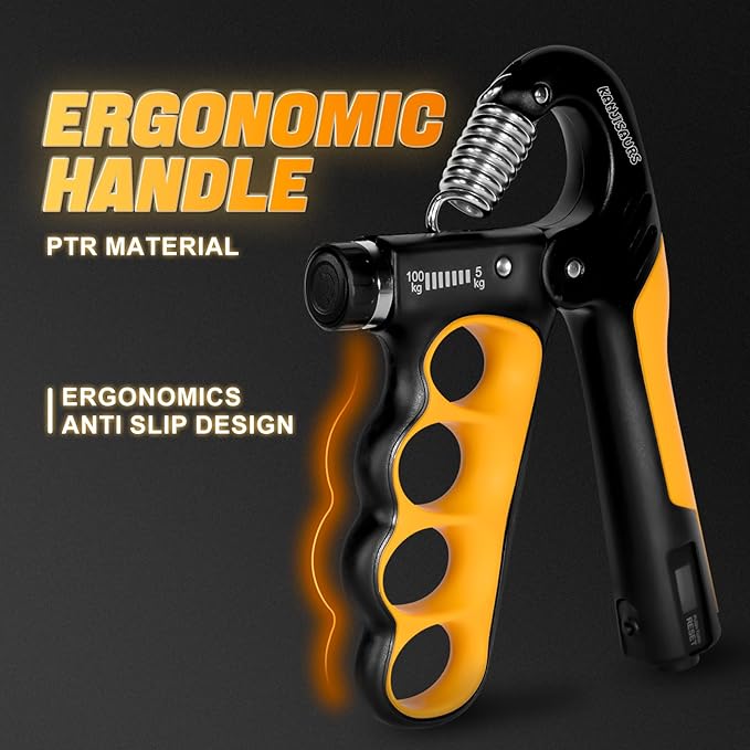 Grip Strength Trainer,Adjustable Resistance Forearm Strengthener,Five Fingers Hand Grips Strengthener with Digital Counter, Handgrip Strength Trainer, Hand Workout Grip