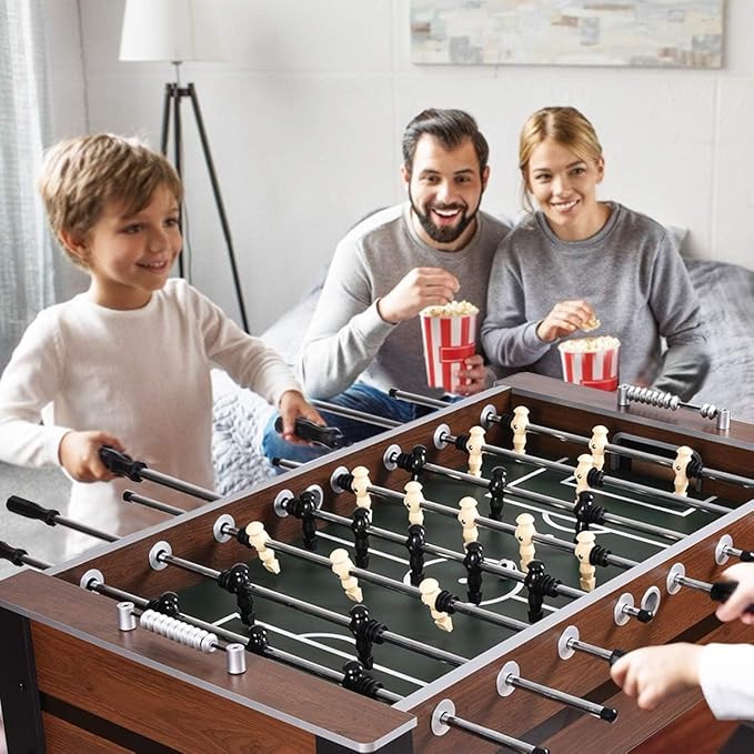 Goplus 54" Foosball Table for Adults, Full Sized Game Tables with 2 Balls, Wood Arcade Soccer Table Game for Kids Indoor Game Room Family Night