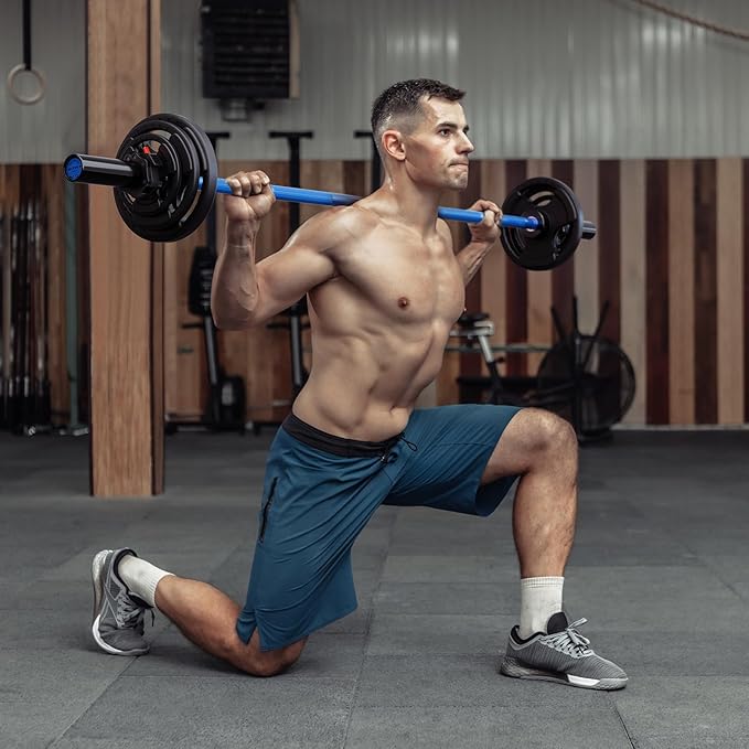 RitFit Barbell Weight Set - 4/6FT Olympic Barbell with Weight Plates (55-275LB Total) - Weightlifting Equipment for Squats, Curls, Deadlifts, Presses, Hip Thrusts