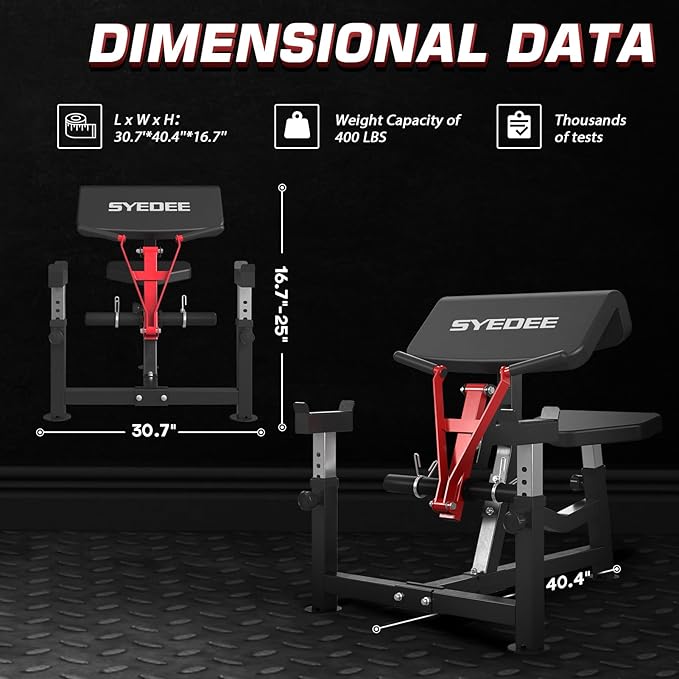 Mikolo Preacher Curl Bench, Plate Loaded Bicep Curl Machine, Bicep and Tricep Workout Equipment,2 in 1 Arm Training Machine for Home Gym