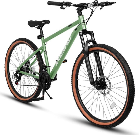 Mountain Bike 27.5 Inch Wheels, 21-Speed Mens Womens Trail Commuter City Mountain Bike,High Carbon Steel Frame Disc Brakes Thumb Shifter Front Fork Bicycles