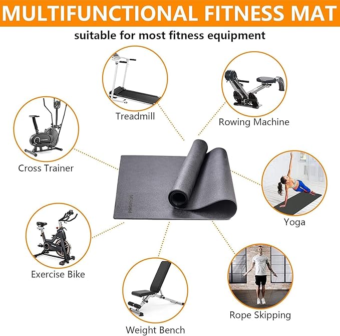 PROIRON Heavy Duty Exercise Equipment Mat, Treadmill Mat - 45"x32", 48"x24", 78"x36" - Floor Protector for Home Gym, Exercise Bike, Weight Bench, Rowing Machine, Cross Trainer