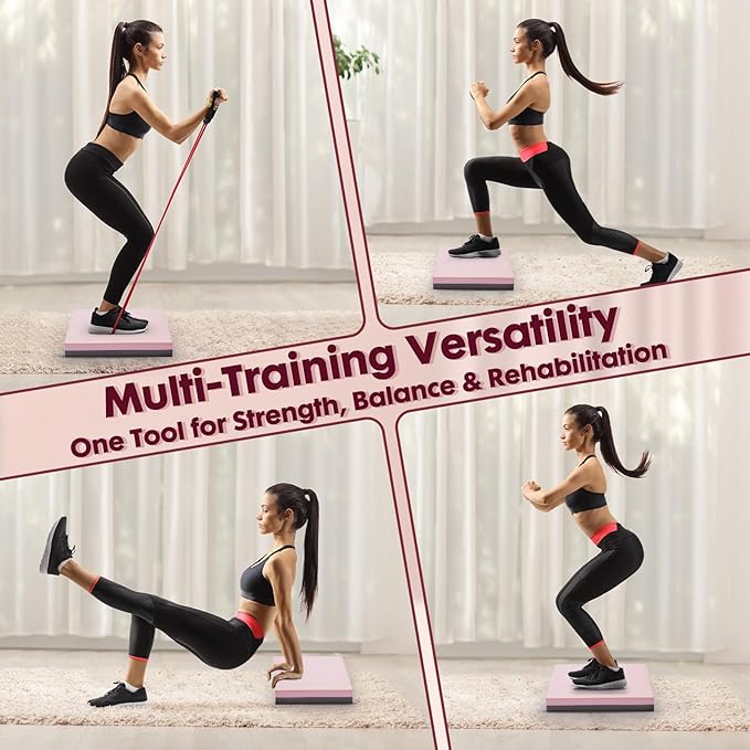 Balance Pad- High-Density Foam Cushion Mat for Yoga, Exercise & Fitness, Non-Slip Stability Trainer for Core Workouts, Thick Foam Balance Board (19.7×15.7×2.4 in)