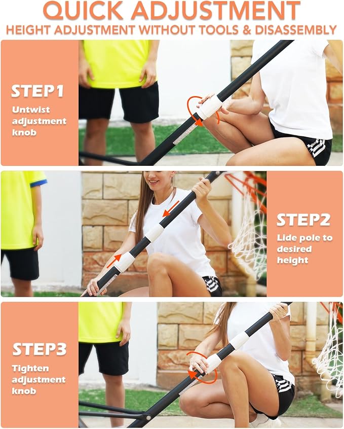 WIN.MAX Basketball Hoop Outdoor with Shatterproof Backboard and Larger Base, Portable Basketball Hoop Goal System Youth/Adults in Backyard/Driveway/Poolside