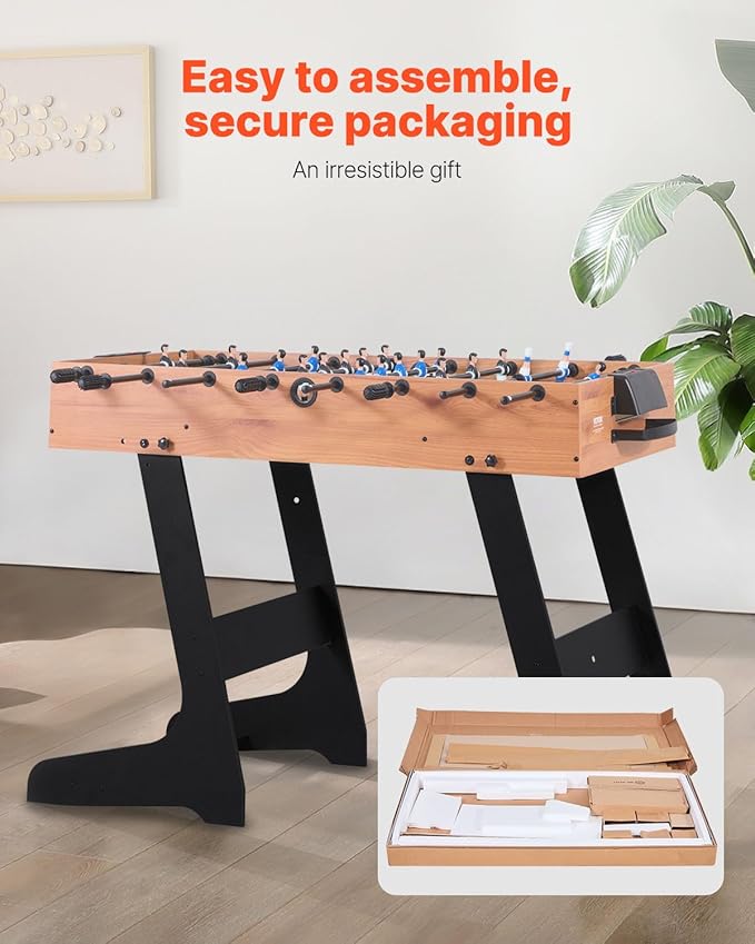 VEVOR Foosball Table 42/48/55 in Foosball Table Indoor Full Size Foosball Tables for Home, Family, and Game Room, Durable Soccer Set, Includes 2/4 Balls, Score Keeper, and 2 Cup Holders