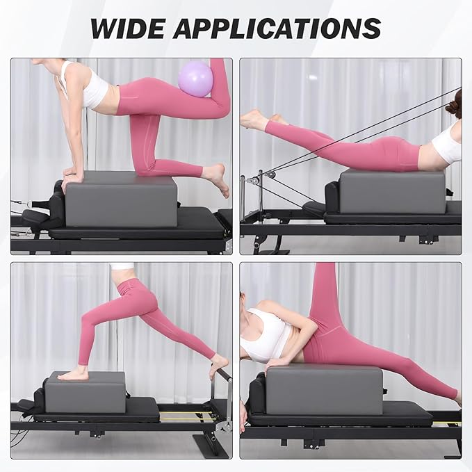 Professional Pilates Reformer Sitting Box,Reformer Box for Home & Studio Use, Portable Pilates Reformer Accessory for Step Training, Seated Workouts & Core Strengthening