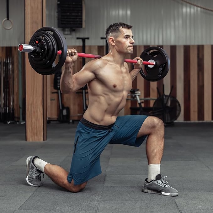 RitFit Barbell Weight Set - 4/6FT Olympic Barbell with Weight Plates (55-275LB Total) - Weightlifting Equipment for Squats, Curls, Deadlifts, Presses, Hip Thrusts