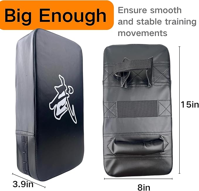 TLBTEK Taekwondo Kick Shield - Muay Thai MMA Karate Kickboxing Training Pads - Curved Leather Strike Shield