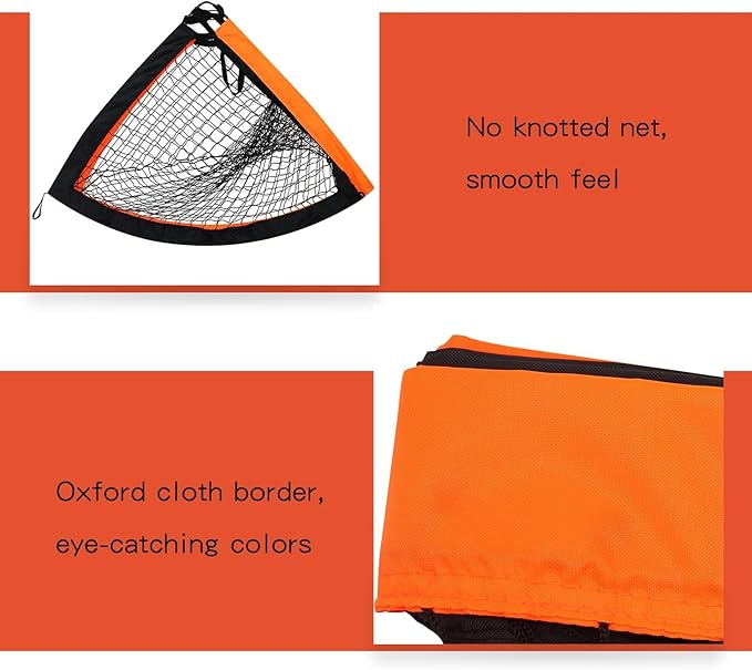 2 Pack 4’ x 3’ Size Orange Portable Kid Soccer Goals for Backyard, Soccer Training Equipment, Outdoor Sports Play, Youth Games
