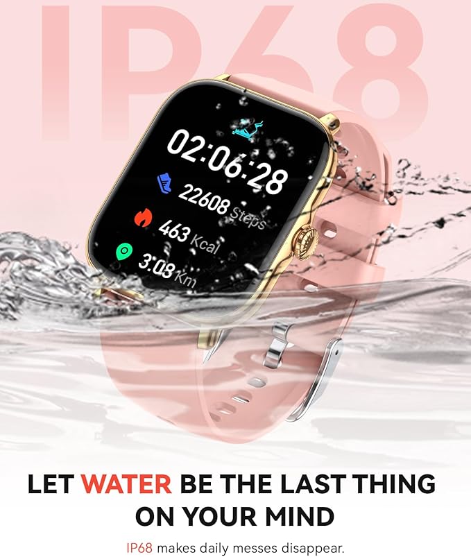 Smart Watch for Women Men, Bluetooth Call, Fitness Step Tracker Watch for Android iPhone Compatible, IP68 Waterproof Smartwatch With Sleep Monitor/Activity Tracker/Pedometer/110+ Sports Modes