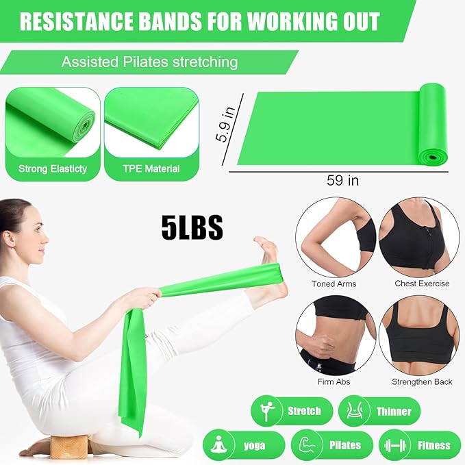 10 Pcs Pilates Ring Set for Women Home Yoga Equipment Accessories Pilates Ring Circle and Ball Workouts Gift Include Ball Yoga Circle Resistance Bands Block Straps Gym Bag
