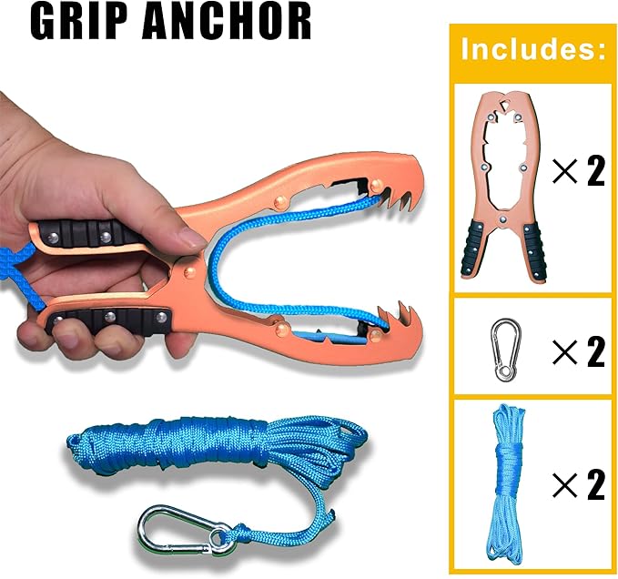 Kayak Brush Gripper - The Anchor Clamp for Easy Anytime Docking - Secure Your Kayak, Canoe, or Boat with Confidence