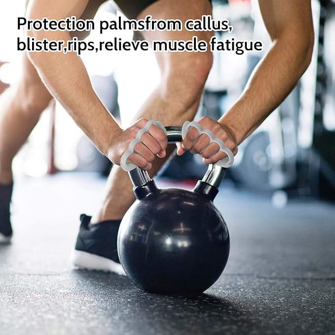 Anti-Slip Workout Grips: New Rubber Gym Grips Deadlifts Palm Protection Gloves for Weight Lifting, Dumbbell, Deadlift, Bar Pad Pull Up Grippers, Gym Training and Exercise for Men Women