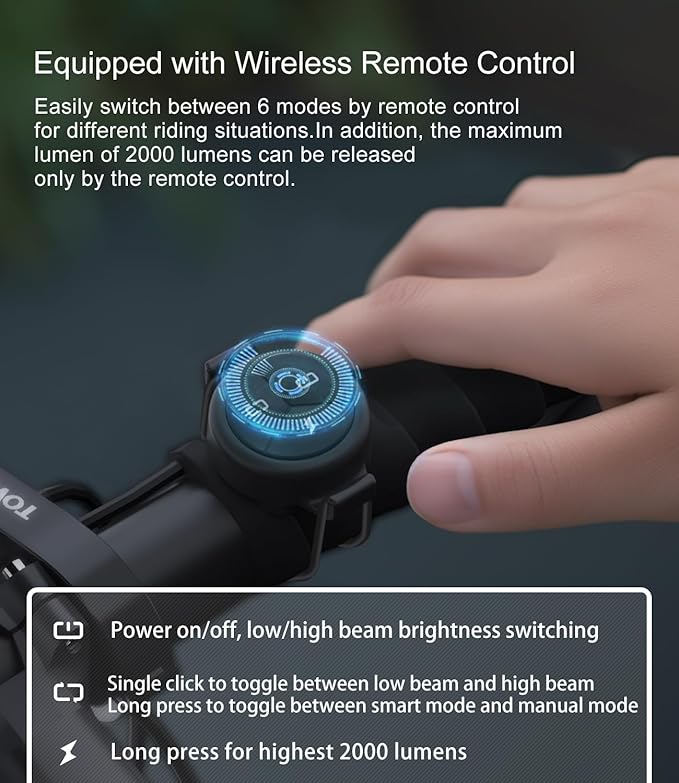 TOWILD DLite1800 Bike Lights for Night Riding 1800LM Dual Light Source System,Super Bright Front Bicycle Light Waterproof Bike Headlight for Mountain,Road,Commuter Cycling -Fits All Bikes