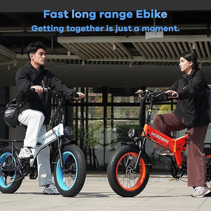 1500W Folding Electric Bike for Adults, 52V 20AH Large Removable Battery E Bike, 30+MPH, 80 Miles Max Range, 20" x4.0 Fat Tire Ebike, Dual Suspension Commute Electric Mountain Bicycle