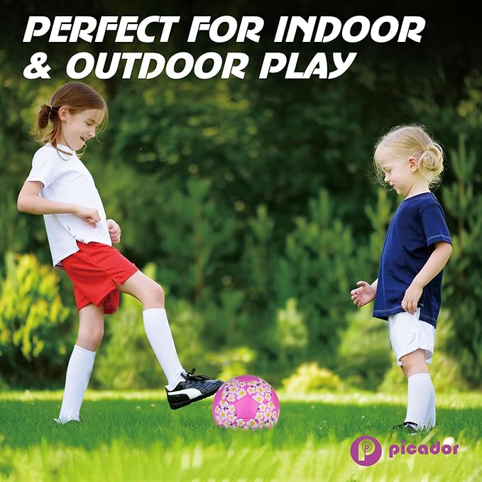 Soccer Ball Size 3, Size 4 - Kids Aged 3-5 6-8 8-12 Outdoors Sports Training Playing Ball Set with Pump Teens Girls Boys Back to School Gift