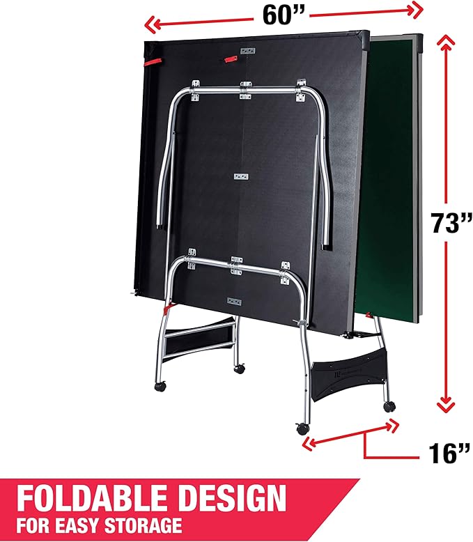 MD Sports Table Tennis Tables Multiple Styles Ping Pong Tables, Foldable for Easy Storage with Nets Included, Perfect for Family Game Rooms