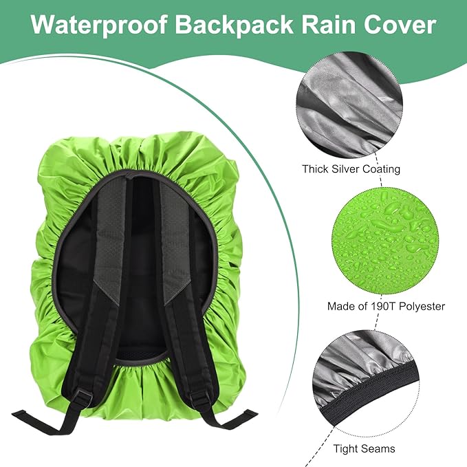 Waterproof Backpack Rain Cover Waterproof Backpack Cover, Bag Rain Cover with A Vertical Reflective Strap for Hiking/Biking/Camping/Outdoor Traveling