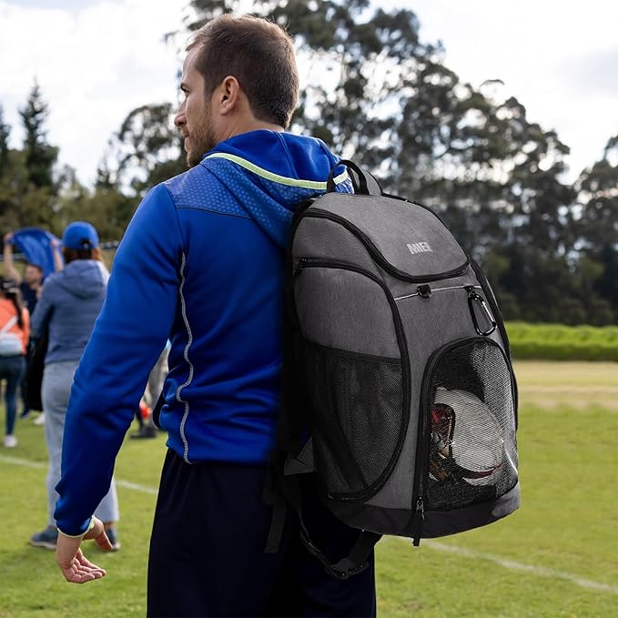 MIER Gym Backpack 40L Basketball Backpack with Ball Compartment & Shoes Storage Multi-Functional Sports Soccer Bag Large Equipment Back Pack Volleyball Backpacks for Men Women
