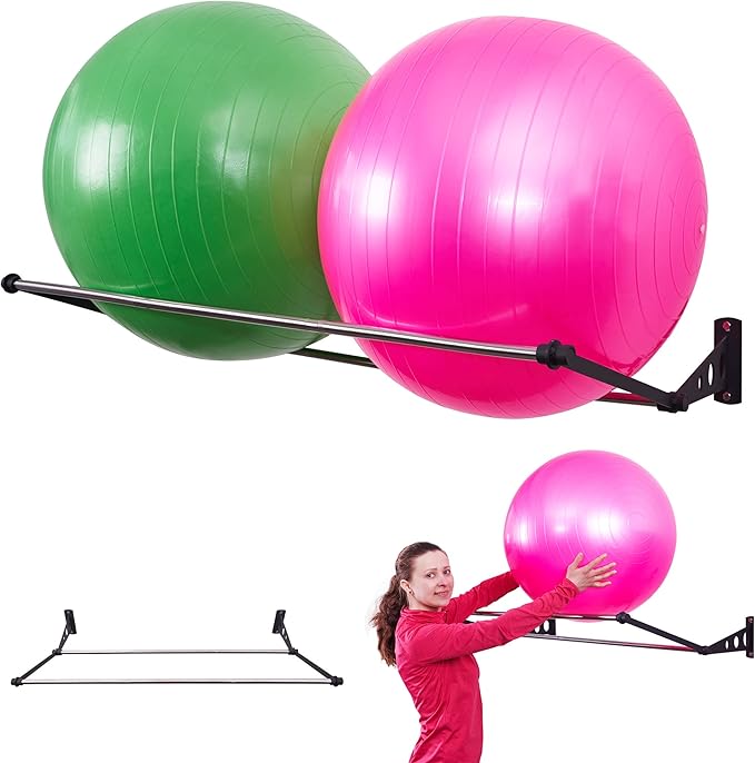 Exercise Ball Holder | Organize Your Space | Wall Mounted Rack | Yoga Ball Holder | Exercise Wall Mount | Fitness Therapy & Stability Rack | For Gyms, Studios, Home Gyms