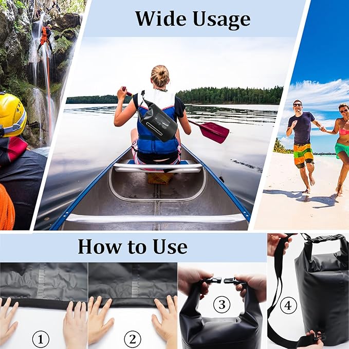 Quctak 15L Faraday Dry Bags, Waterproof Backpack For Electronic Device, Faraday Cage for Signal Blocking, Faraday Key Fob Protector, Anti-Theft Anti-Tracking GPS RFID Waterproof Dry Bag