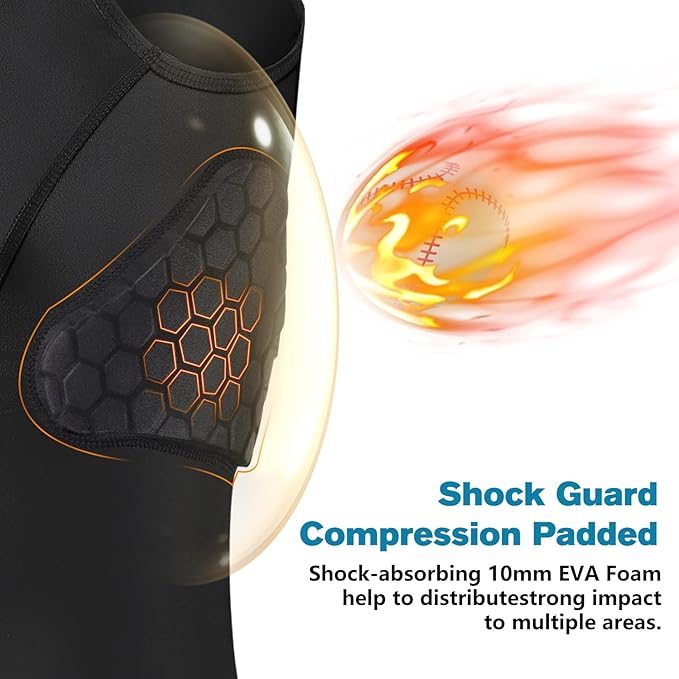 Youth Padded Compression Shirt Rib Protector for Football Protective Gear Baseball Padded Shirt Kid Child Boys