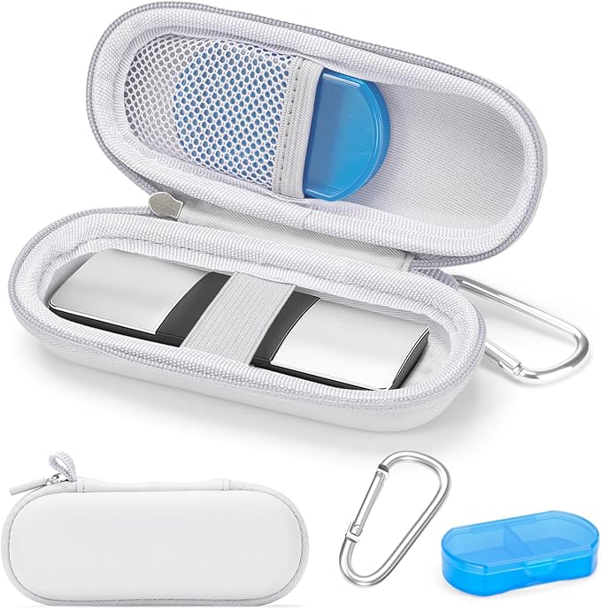 Case for KardiaMobile 1L 6L Personal EKG Monitor, Hard Travel Carrying Case for AliveCor Kardia Heart Monitor EKG/ECG, Portable Heart Rate Monitor Bag Storage Organizer with Pill Box & Carabiner Clip
