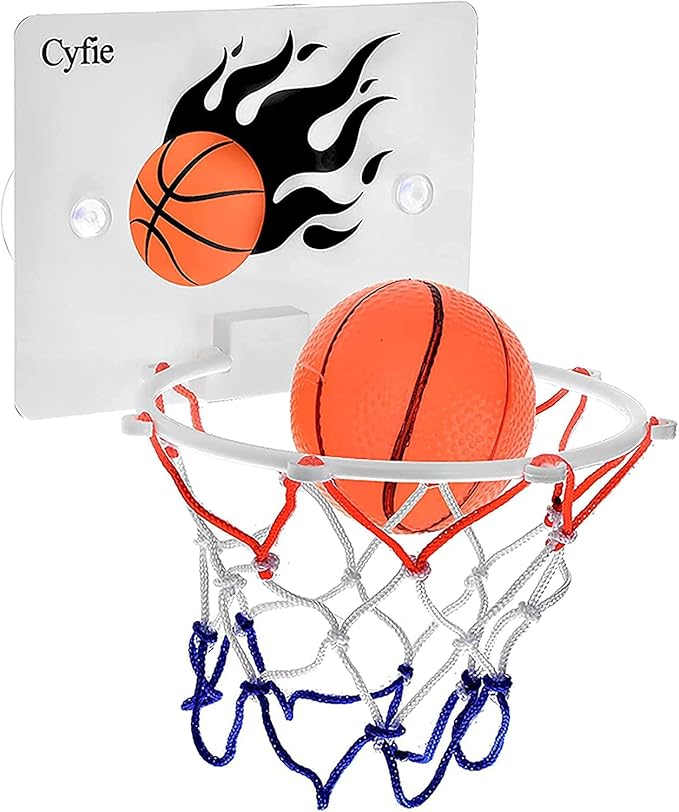 CYFIE Basketball Hoop Toddler, Bathtub Bath Toys for Office Desk Bathroom Slam Dunk Games, Suction Cup Basketball Hoop for Kids Girls Boys