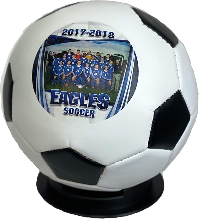 Personalized Custom Mini Size 6 Inch Official Size 1 Soccer Ball | Customized Soccer Ball with Name, Photo, or Text | Trophy or Gift for Coach, Son, Boyfriend, or Any Soccer Fan