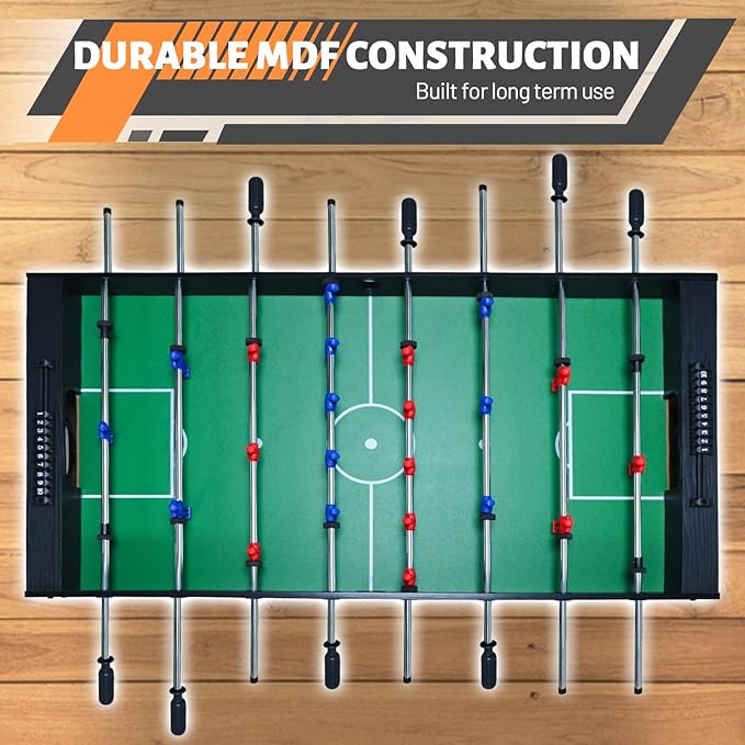 Seydrey 55-Inch Competition Foosball Table, Black, with Chrome-Plated Steel Rods