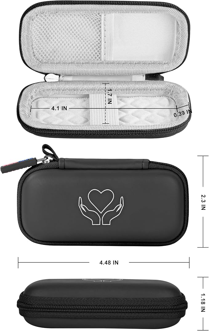 Heart Rate Monitor Case KardiaMobile EKG Monitor 1L 6L, Portable Hard EVA Kardia Mobile Case with Climbing Clip, Protective KardiaMobile EKG Organizer