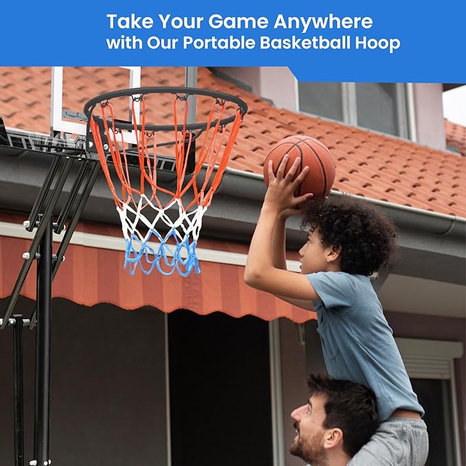 Kids Basketball Hoop Easy Adjustable 4.0-8.5 FT, Portable Basketball Goal System for Kids/Teens/Youth, 33" Shatterproof Backboard, Outdoor & Indoor Use