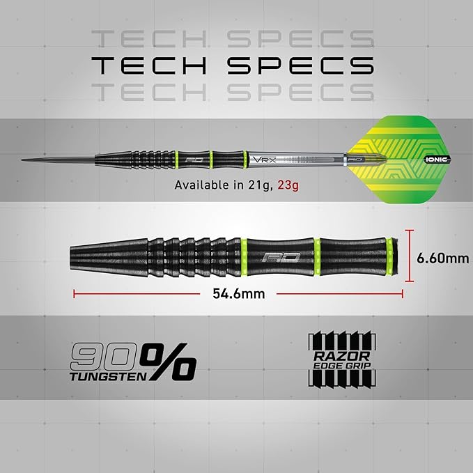 Red Dragon Freestyle 90% Tungsten Steel Darts with Flights and Stems