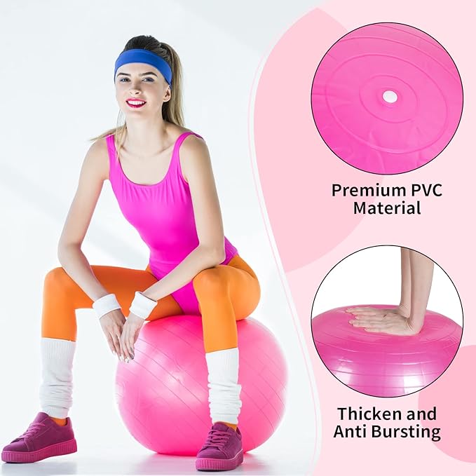 Jerify 10 Pcs Pilate Ball Exercise Ball Bulk Yoga Ball for Fitness Pregnancy Birthing, Core Ball Chair Workout Equipment with Pump and Plug for Office Home Gym, Supporting 330lbs