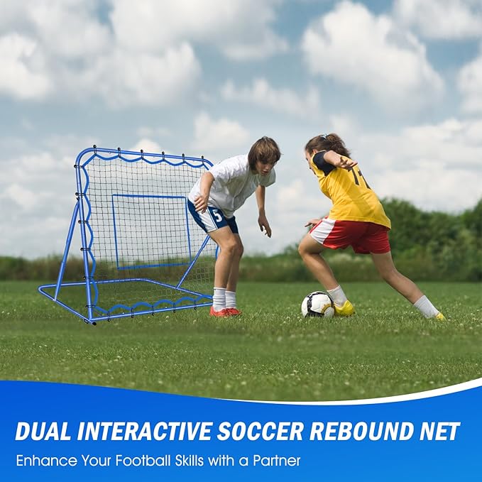 Soccer Rebounder Net, Quick-Switch Angle Soccer Training for Control, Passing Practice, Easy Setup Rebounder Gifts Aids & Equipment for Kids,Teens & Adults