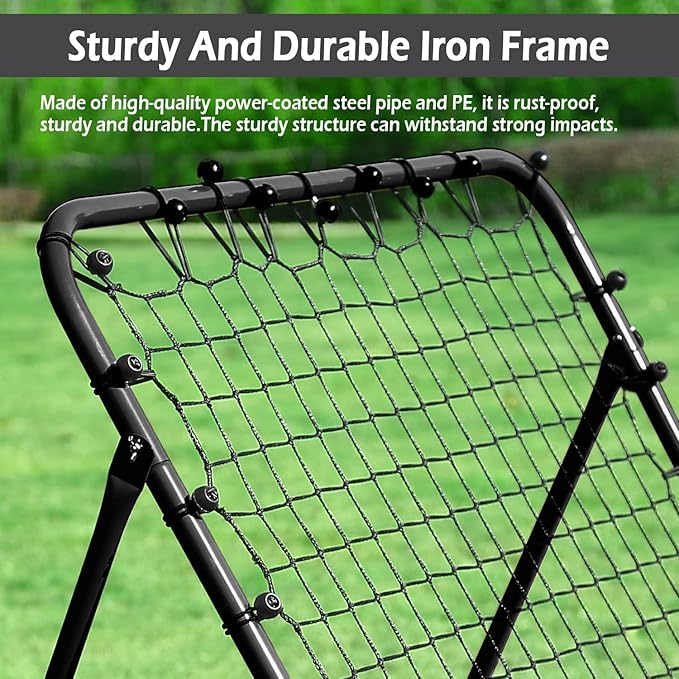 Soccer Rebounder Net - Portable Bounce Back Trainer for Soccer, Baseball, Softball & Lacrosse | Adjustable Practice Target Pitchback Net for Backyard Training Equipment Gift for Kids & Adults