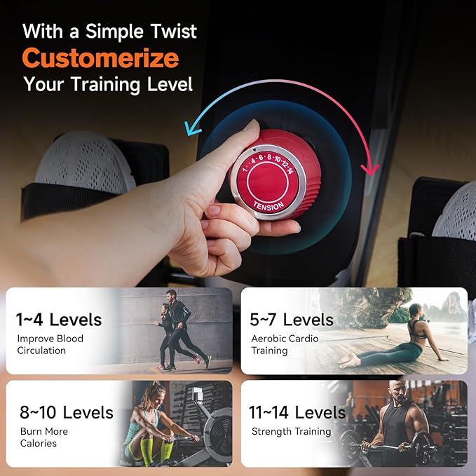 Pooboo Magnetic Rowing Machine 360 LB Weight Capacity, folding rower with Combination Strength exercise, Tablet Holder and Comfortable Seat Cushion, Rower for Home Use