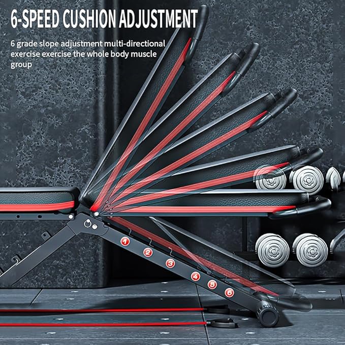 Adjustable Roman Chair for Home Gym – Foldable Back Extension Bench for Core, Hip & Lower Back Workout – Multi-Functional Hyperextension Bench with Tension Rope for Full-Body Exercise