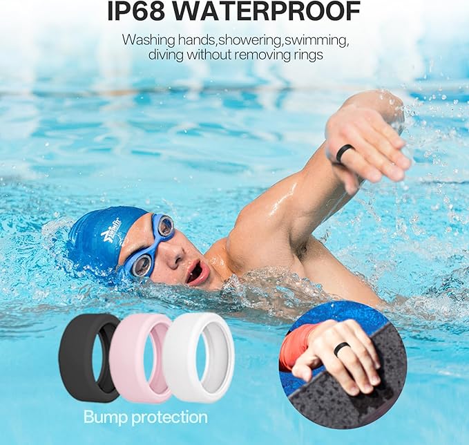 Smart Ring with Vibration Alerts, Health Tracker Ring with Body Temperature Monitor, Heart Rate, Sleep & Fitness Tracking, Waterproof Activity Ring for Men & Women, No App Fees